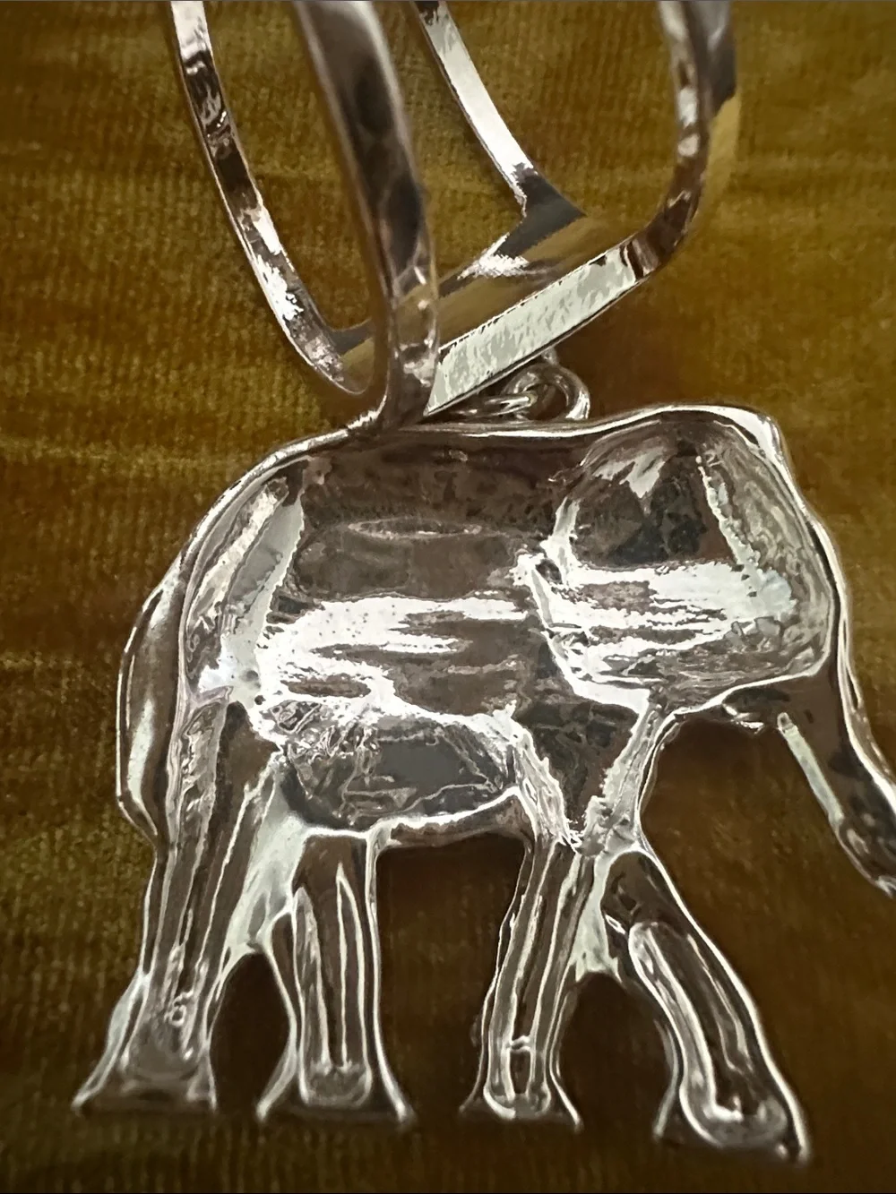 Silver Elephant Scarf Ring